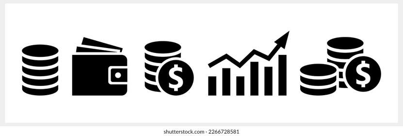 Wallet clipart isolated. Money icon. Cash symbol. Stencil vector stock illustration. EPS 10