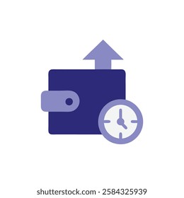 Wallet with Clock and Financial Growth Arrow