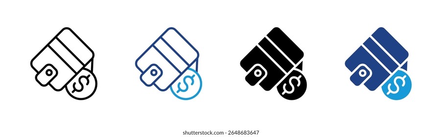 Wallet Elemento de ícone de moeda para design