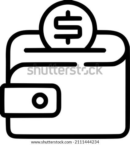 Wallet and coin vector icon. UI and UX icon