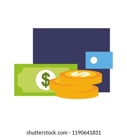 wallet coins banknote money online shopping