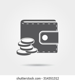Wallet with coins icon