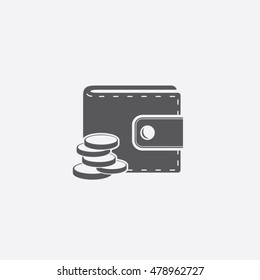 Wallet with coins icon