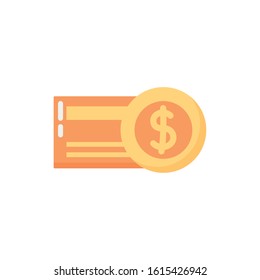 wallet with coins money dollars vector illustration design