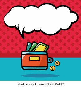 wallet color doodle, speech bubble