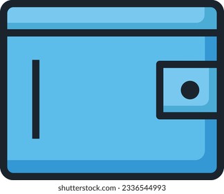 Wallet Color Line Icon - Single Icon, Vector