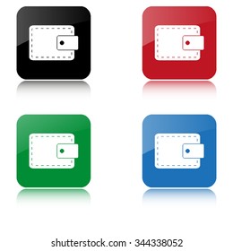 Wallet  - color vector icon  with shadow