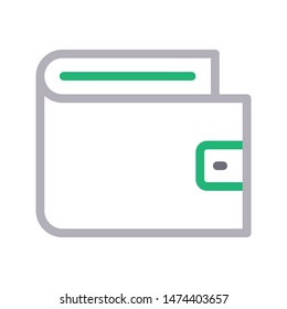 wallet colour line vector icon