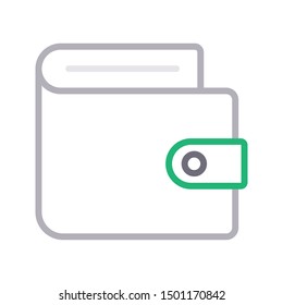 wallet colour line vector icon