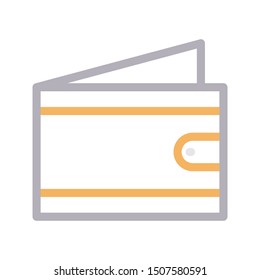 wallet colour line vector icon