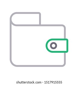 wallet colour line vector icon