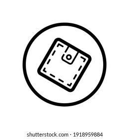 Wallet. Commerce outline icon in a circle. Vector illustration