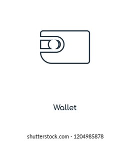 Wallet concept line icon. Linear Wallet concept outline symbol design. This simple element illustration can be used for web and mobile UI/UX.