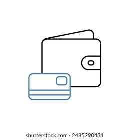 icono de línea de concepto de cartera. Ilustración de elemento simple. Diseño de símbolo de esquema de concepto de cartera.
