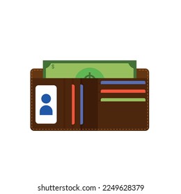 
wallet contents vector illustration with flat style