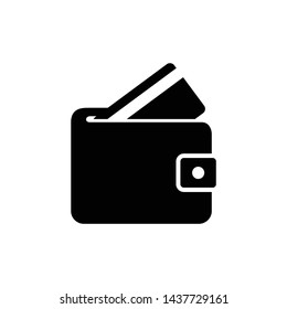 Wallet with credit card icon symbol vector illustration