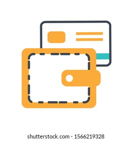 wallet with credit card icon vector illustration design