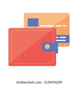 cartera con iconos de tarjeta de crédito