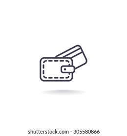 wallet with credit card - vector