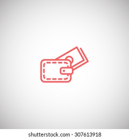 wallet with credit card - vector