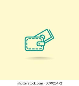 wallet with credit card - vector