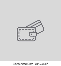 wallet with credit card - vector