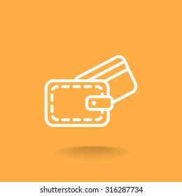 wallet with credit card - vector