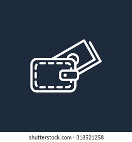 wallet with credit card - vector