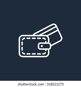 wallet with credit card - vector