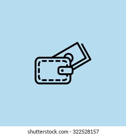 wallet with credit card - vector