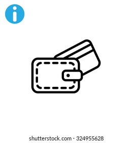 wallet with credit card - vector