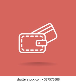 wallet with credit card - vector