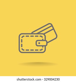 wallet with credit card - vector