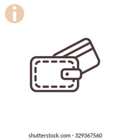 wallet with credit card - vector