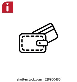 wallet with credit card - vector