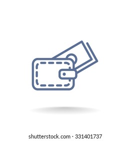 wallet with credit card - vector
