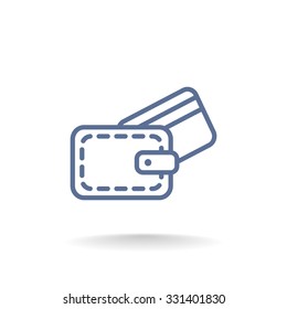 wallet with credit card - vector