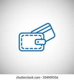 wallet with credit card - vector