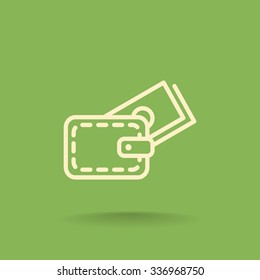 wallet with credit card - vector