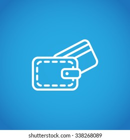 wallet with credit card - vector