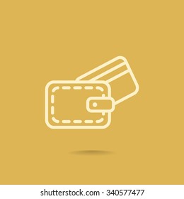 wallet with credit card - vector