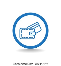 wallet with credit card - vector