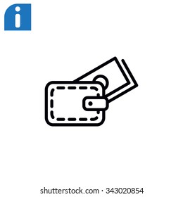 wallet with credit card - vector