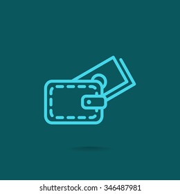 wallet with credit card - vector