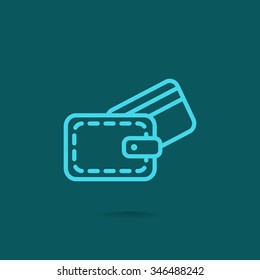 wallet with credit card - vector