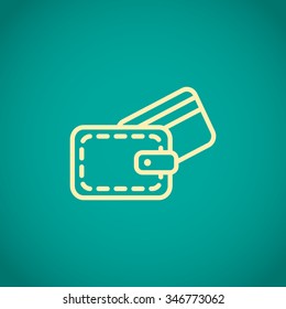 wallet with credit card - vector