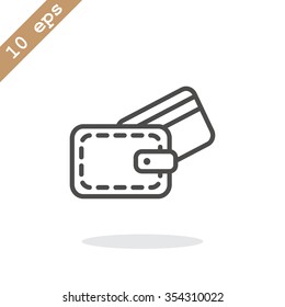 wallet with credit card - vector