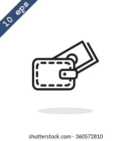 wallet with credit card - vector