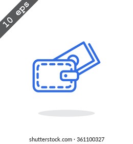wallet with credit card - vector
