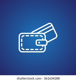 wallet with credit card - vector